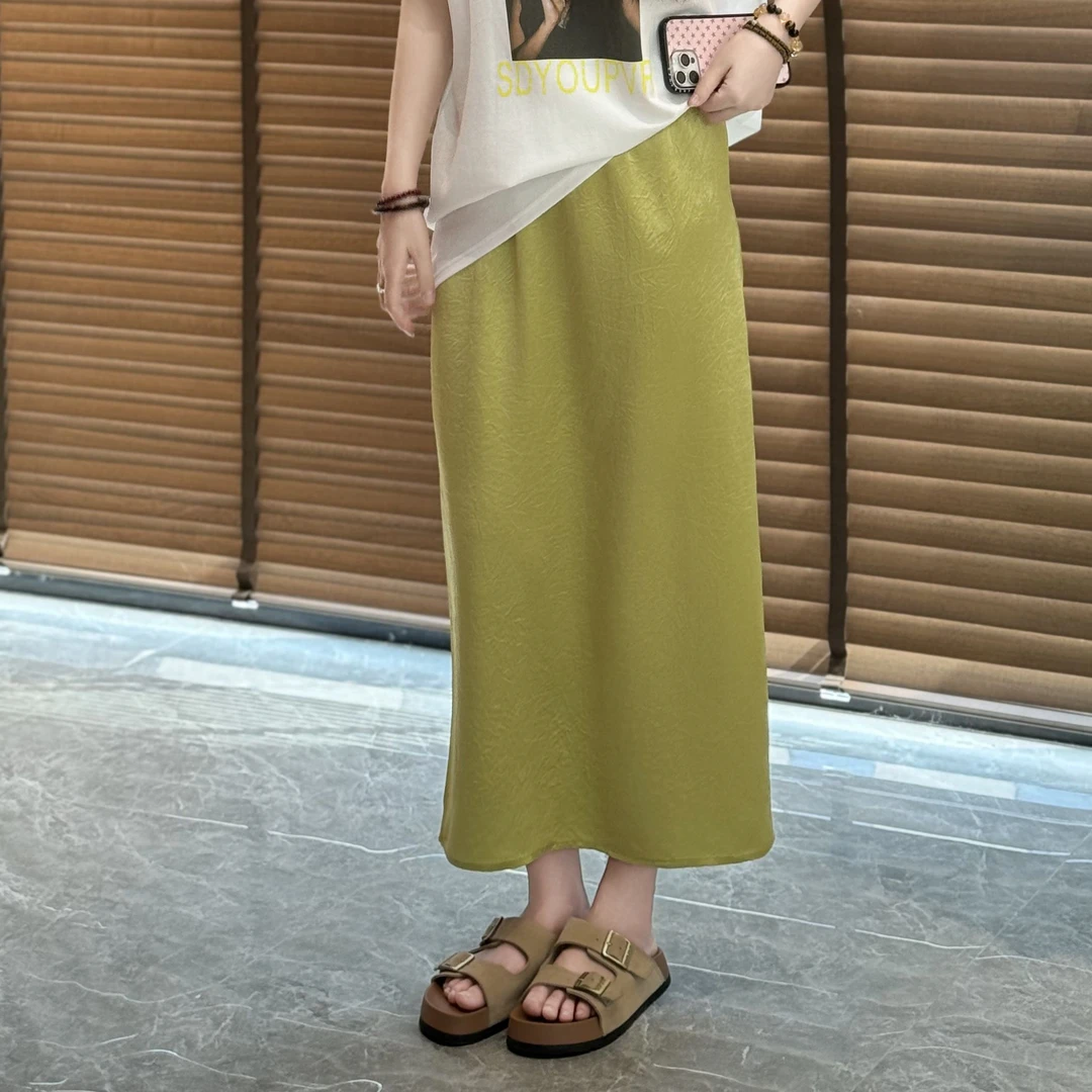 宿慕SUMU 夏季醋酸半身裙2025新款5-31舒适百搭显瘦半身裙25161