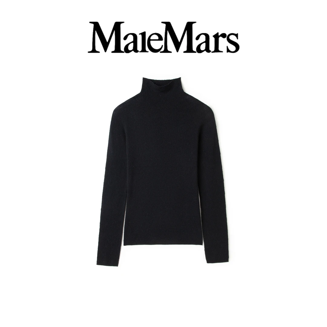 【谧境】100%羊毛衫长袖套头扬子纱 打底针织修身内搭-MaleMars