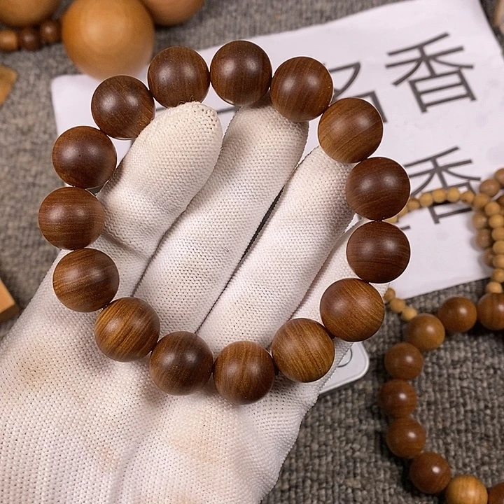 檀香木手串/手链老山檀香沙皮黑肉虎纹药香王1.5沉水