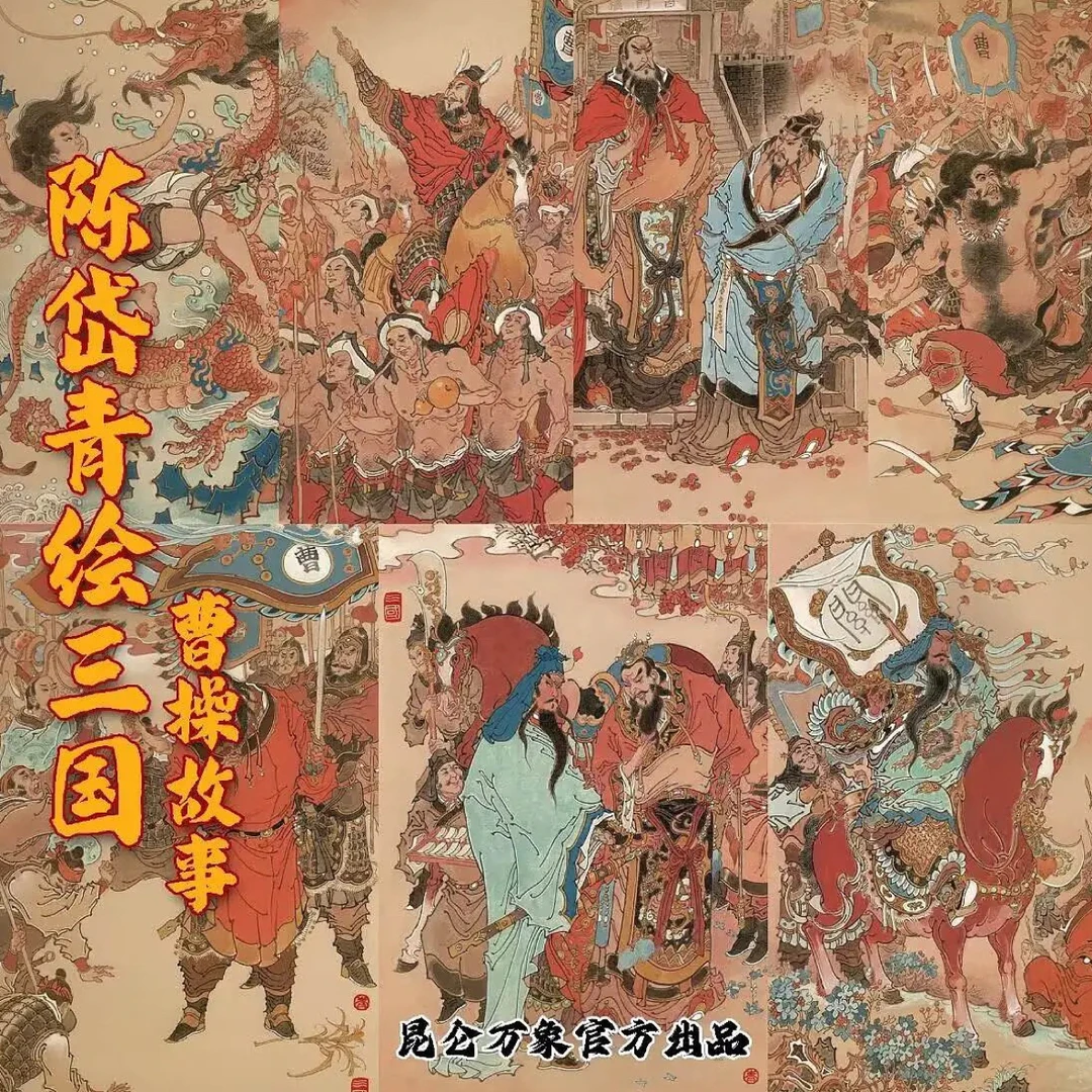 昆仑万象陈岱青老师曹操故事折光粗闪一套12张