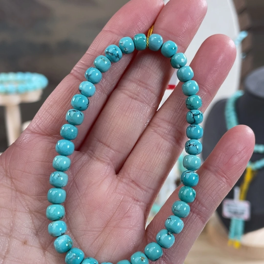 绿松石未镶嵌套链5.6老型手串