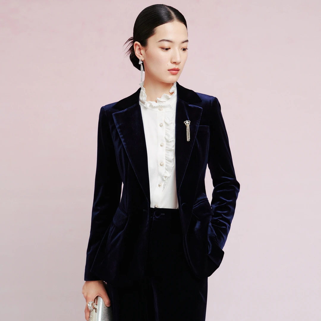 【婷婷专属】拉珂蒂秋冬丝绒高级感女式西服奢雅大方简约女式