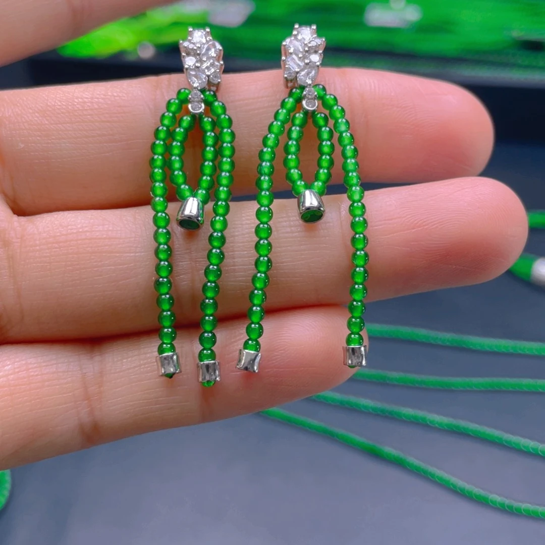 翡翠项链银S925镶嵌，1