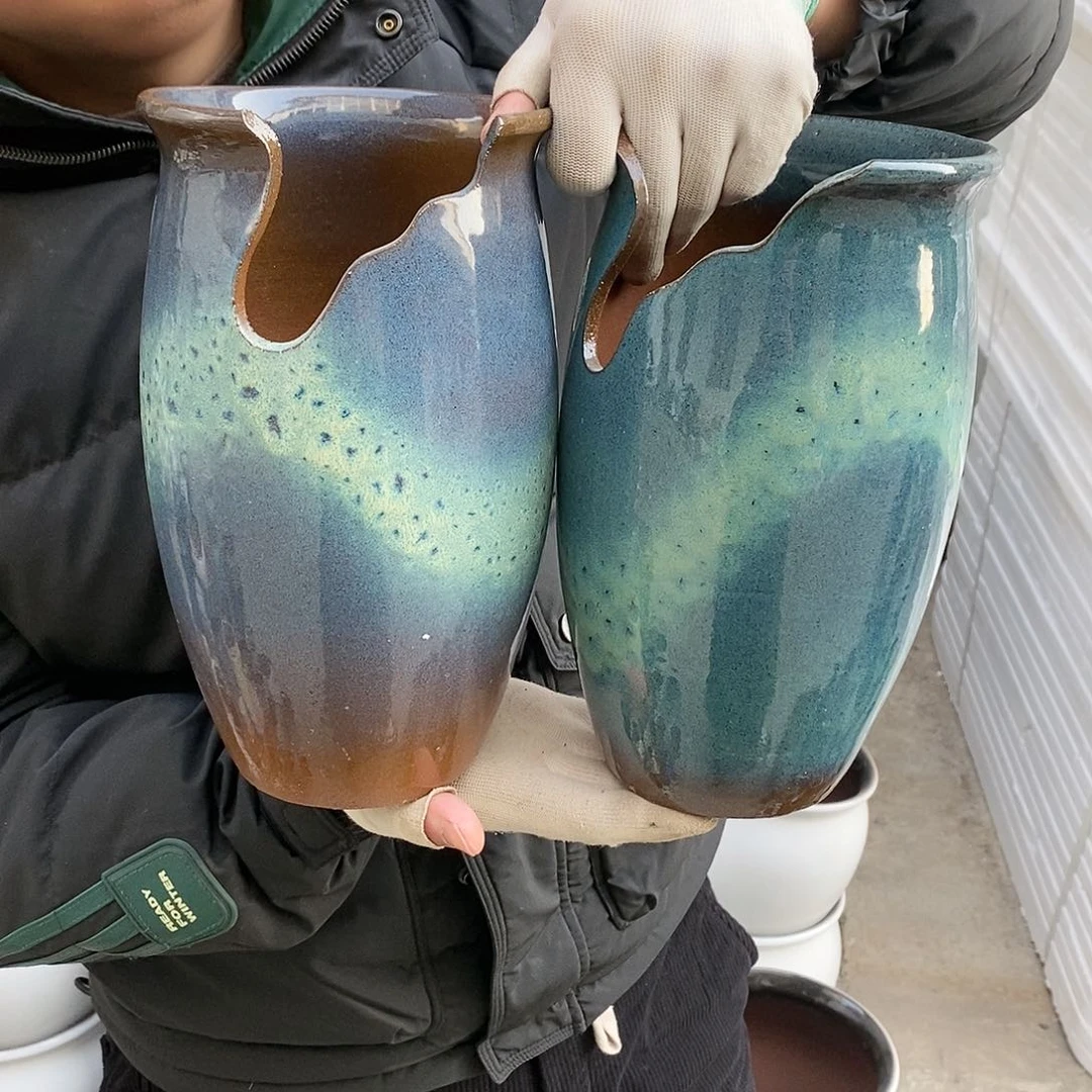 紫砂花盆瑕疵口15高25