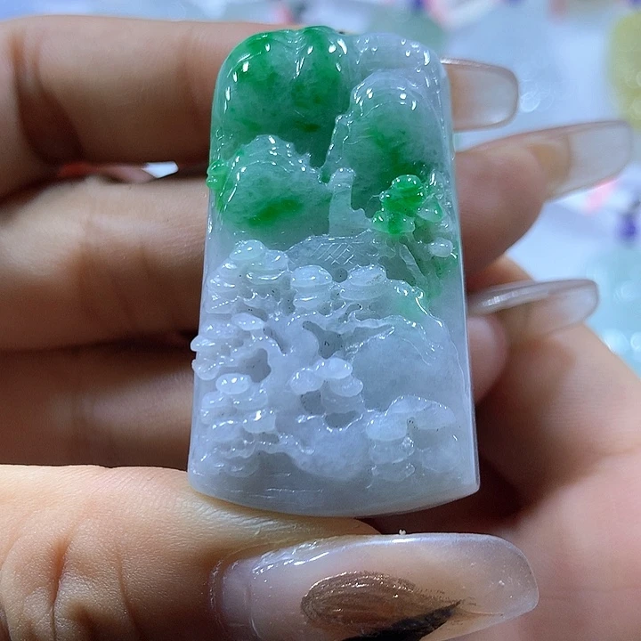 颈饰未镶嵌翡翠天然翡翠A货吊坠