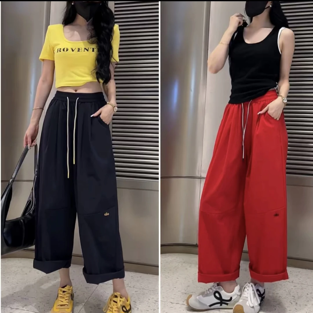 8866新款哈伦宽松洋气百搭休闲裤阔腿时尚显瘦九分裤超薄奶奶裤--
