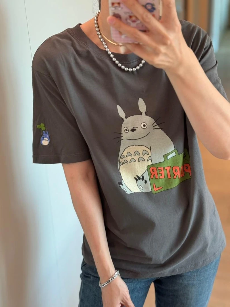 喜家外贸-A.D.Khal纸袋夏季新款简约卡通纯棉半袖女7238