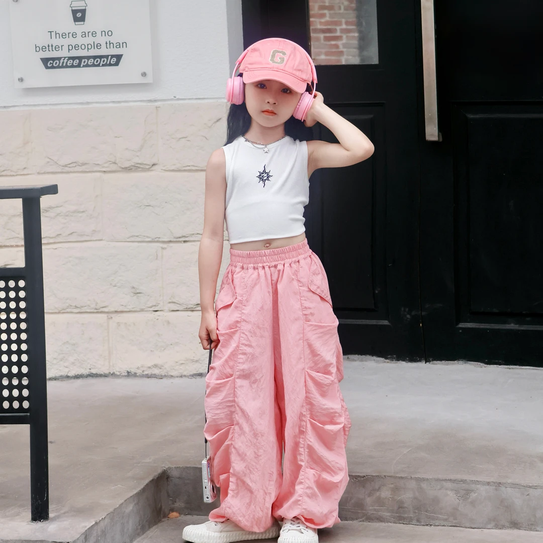 【芷半】2025女童夏季新款韩版洋气时尚潮牌百搭清凉抖抖裤8006