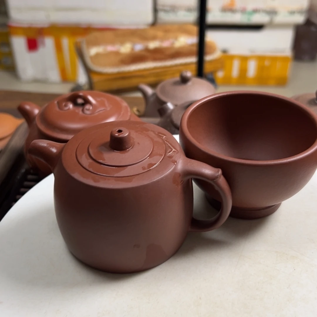 茶壶紫砂红皮龙井栏170