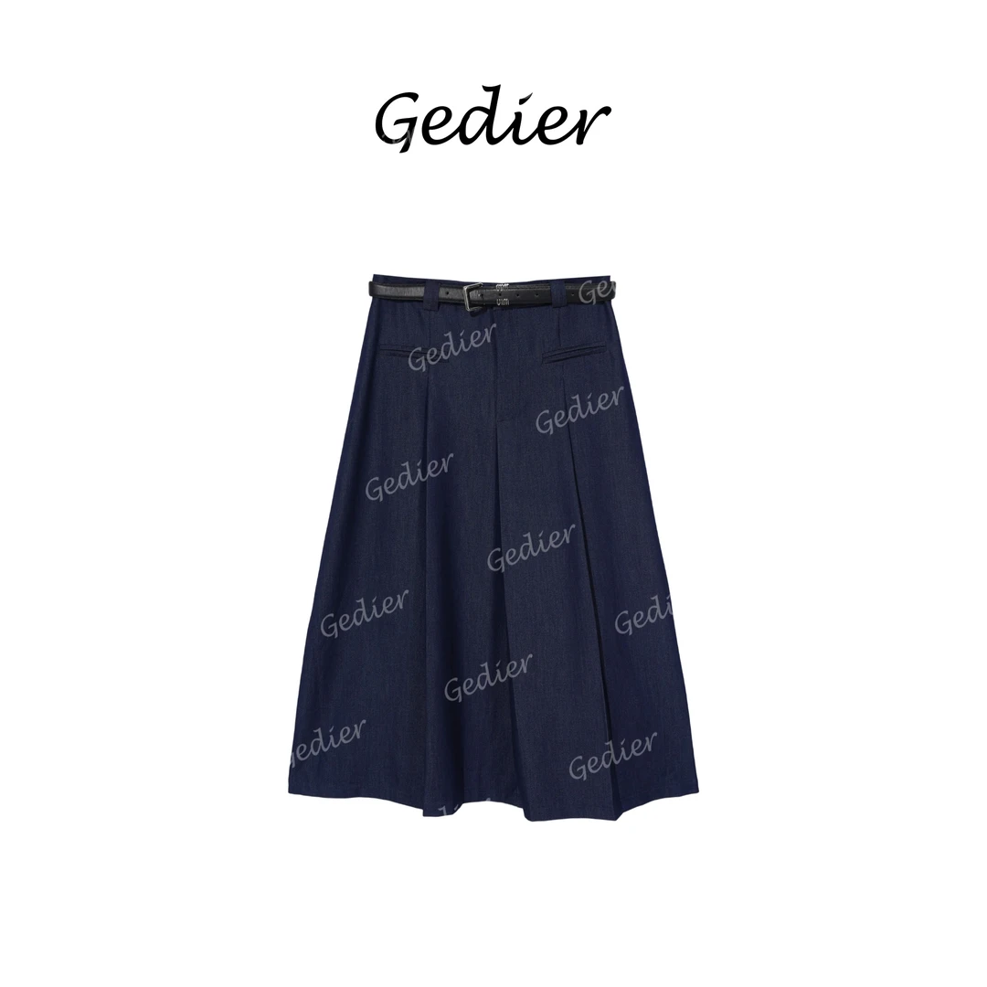 【歌蒂尔】2025年夏季欧若风百搭高腰牛仔半身裙EG520262Y