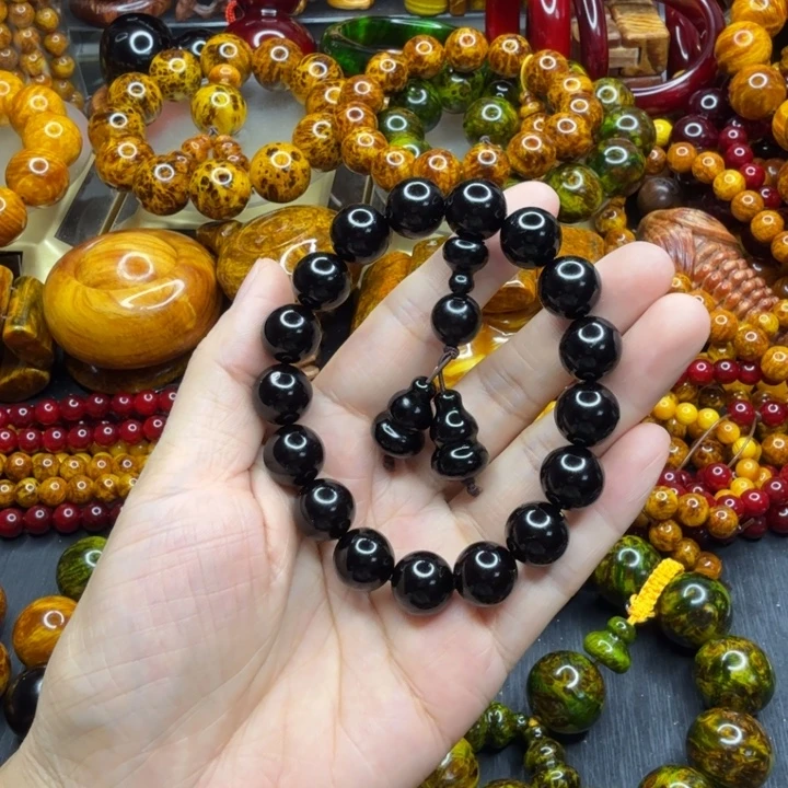 松木琥珀木文玩手串