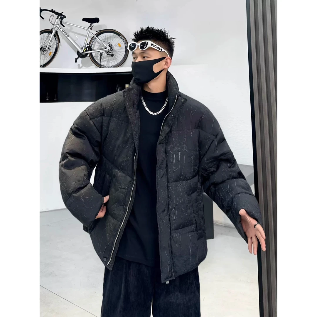 【23188】90绒 男士阔版加厚潮流冬季纯色翻领羽绒服23188*YLZ