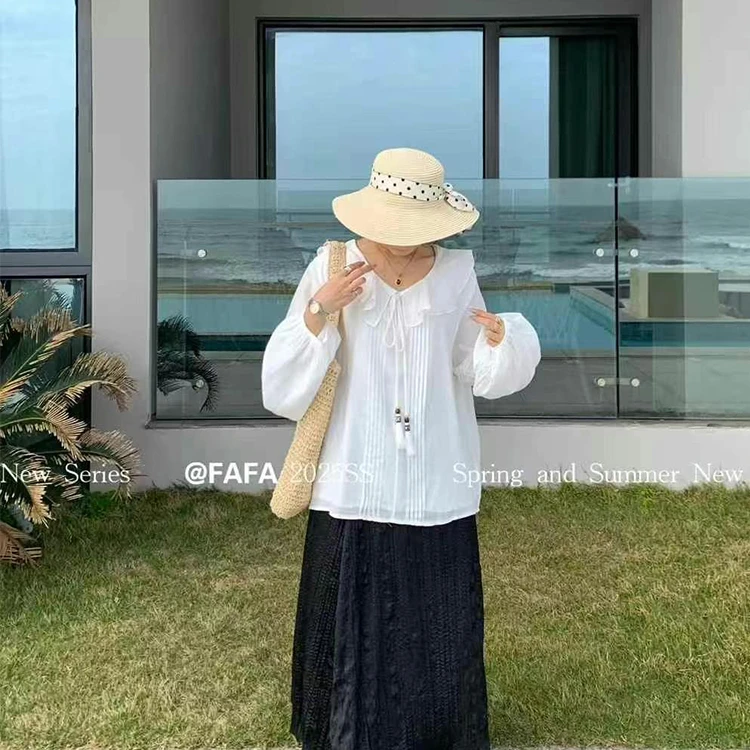 FAFA 6009 大码春夏宽松设计感上衣韩防晒小众修身显瘦长袖打底衫