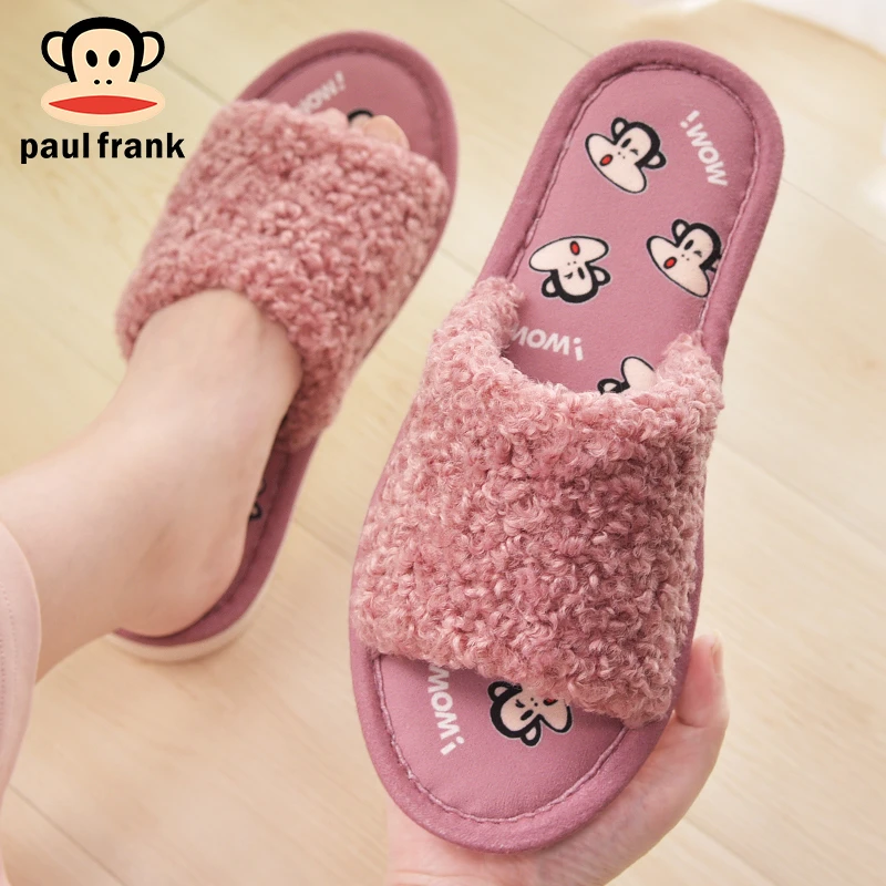 大嘴猴棉拖鞋女士冬季新款毛毛鞋保暖棉鞋室内家居家厚底拖鞋男士