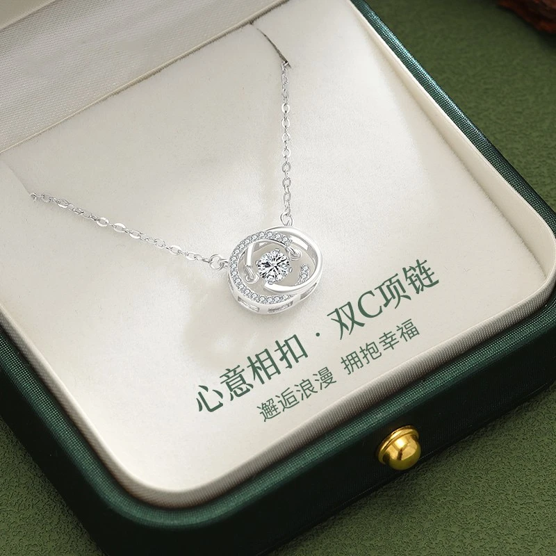 奥洛黛娅 坠链均925银 跳动的心项链女款轻奢小众七夕送女友礼物