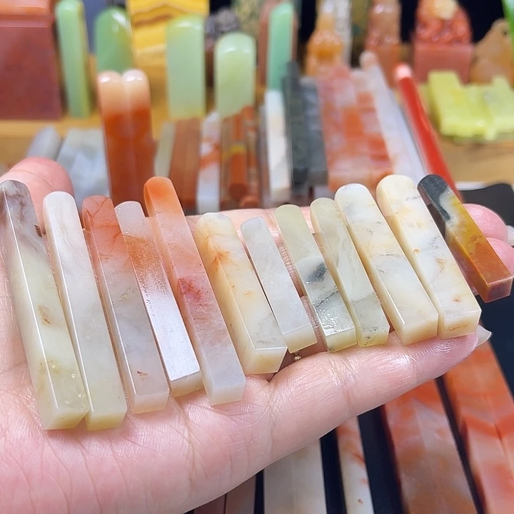 青田石印石老挝石牙签×13  0.6-0.8左右印面