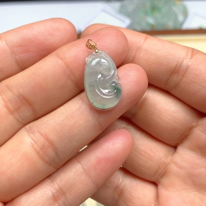 【闪购商品】翡翠18K金镶嵌吊坠(不含链)