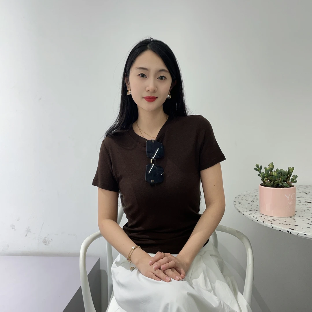 HIUOYA【夏季新品】显瘦休闲百搭设计感T恤上衣24272771