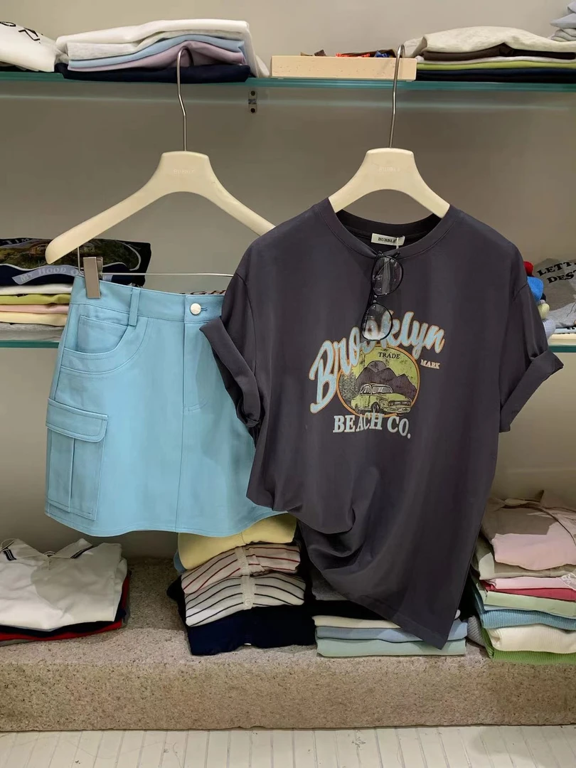 （kc）BUBBLE（025#）韩系气质甜酷工装短裙