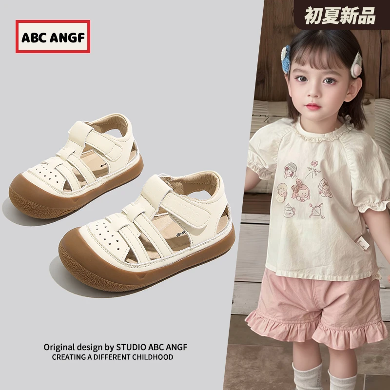 ABC ANGF官方宝宝包头凉鞋2025夏季新款女宝学步鞋防滑软底男童鞋