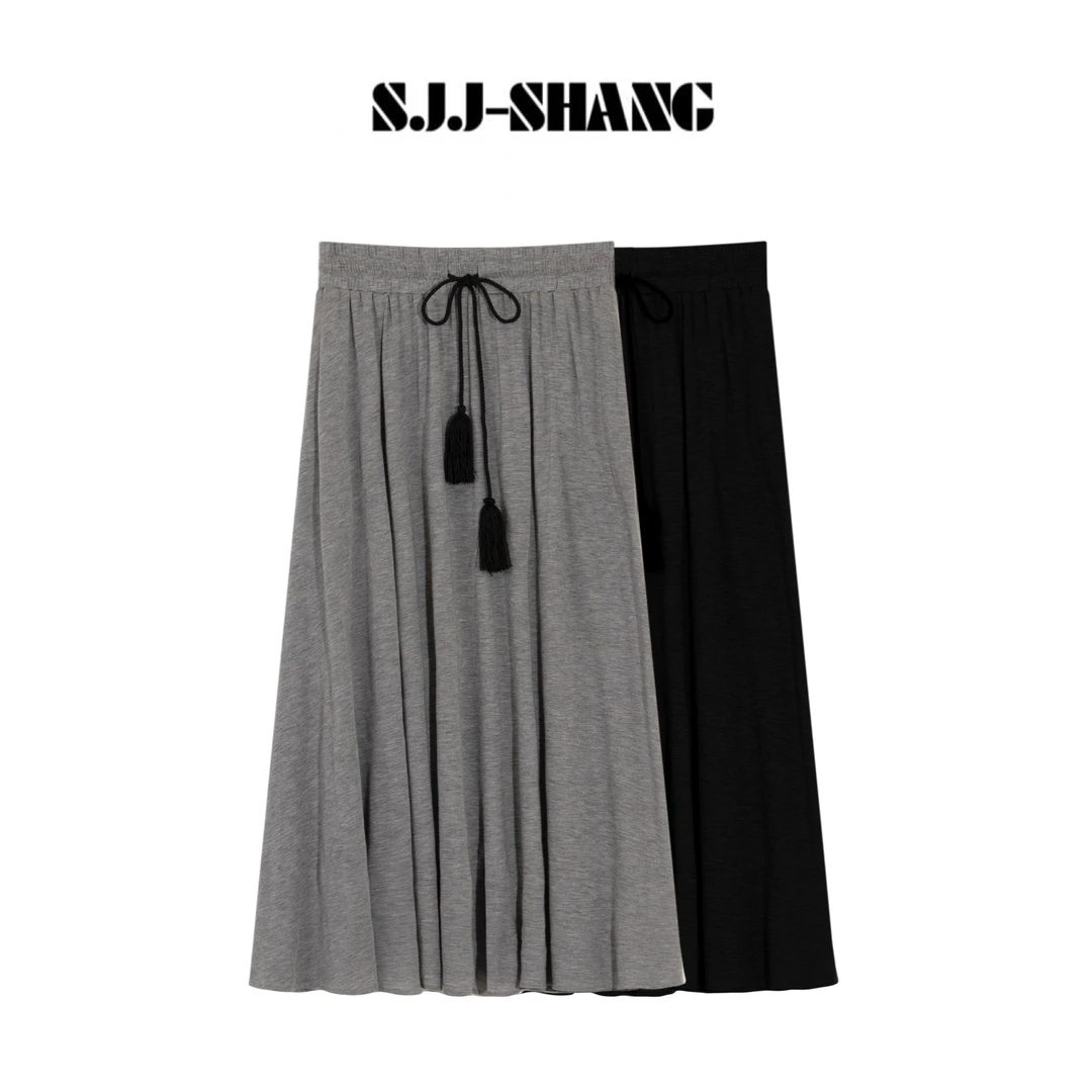 SJJ-SHANG【慵懒半裙】25ss新品重磅天丝+羊毛质感半身裙q134630p