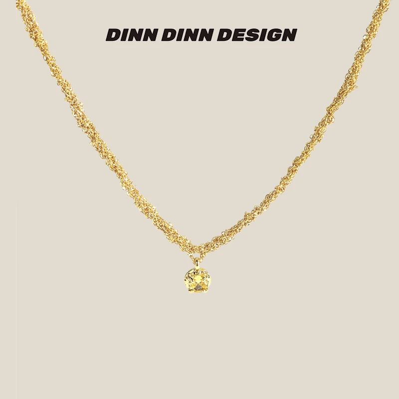 DINN DINN DESIGN 铜合金项链 vintage系列手工编织锆石简约项链