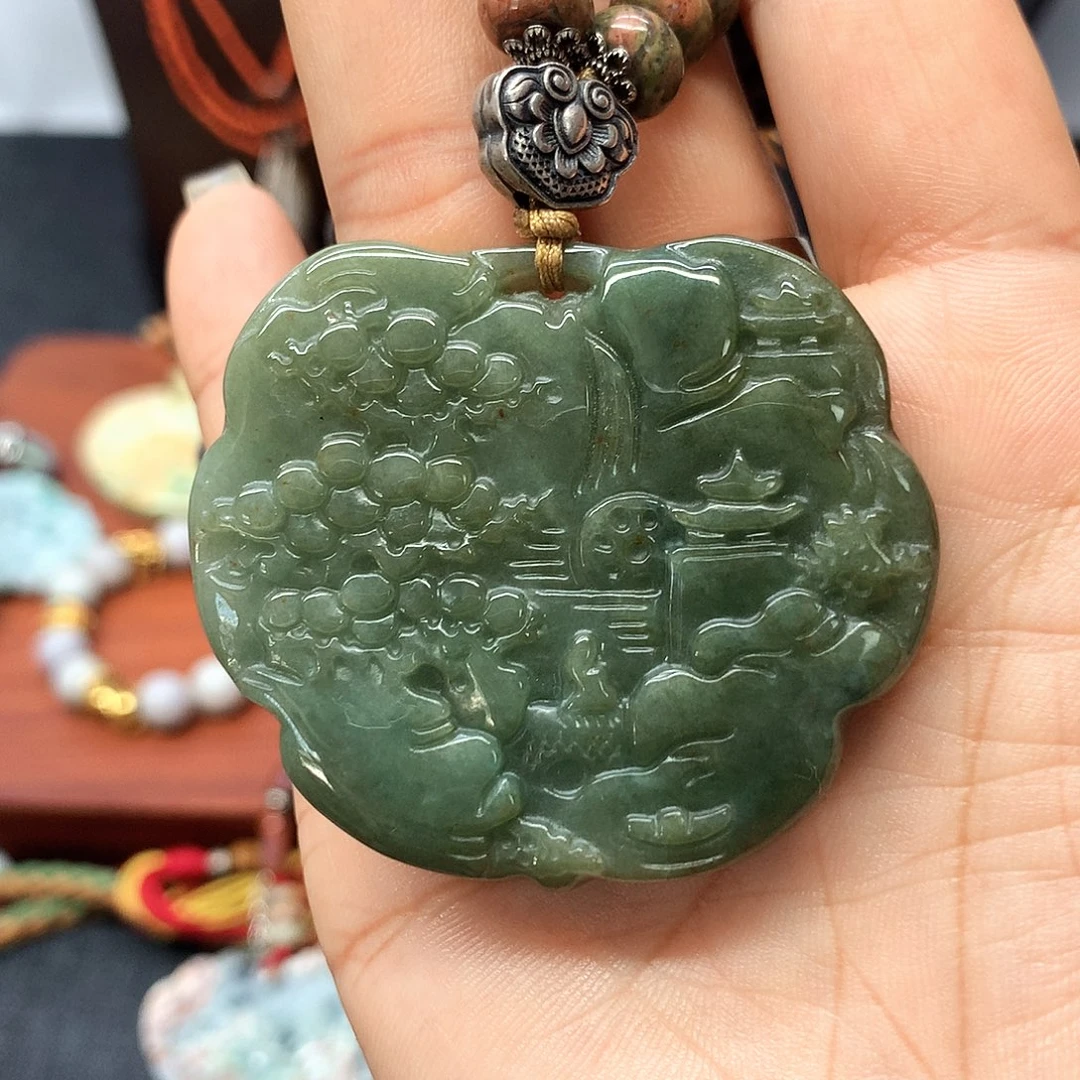 颈饰未镶嵌翡翠复古原创设计吊坠