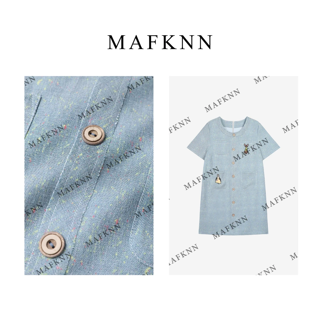 MAFKNN/玛肯时尚休闲简约纯色百搭夏季气质舒适连衣裙MK12401