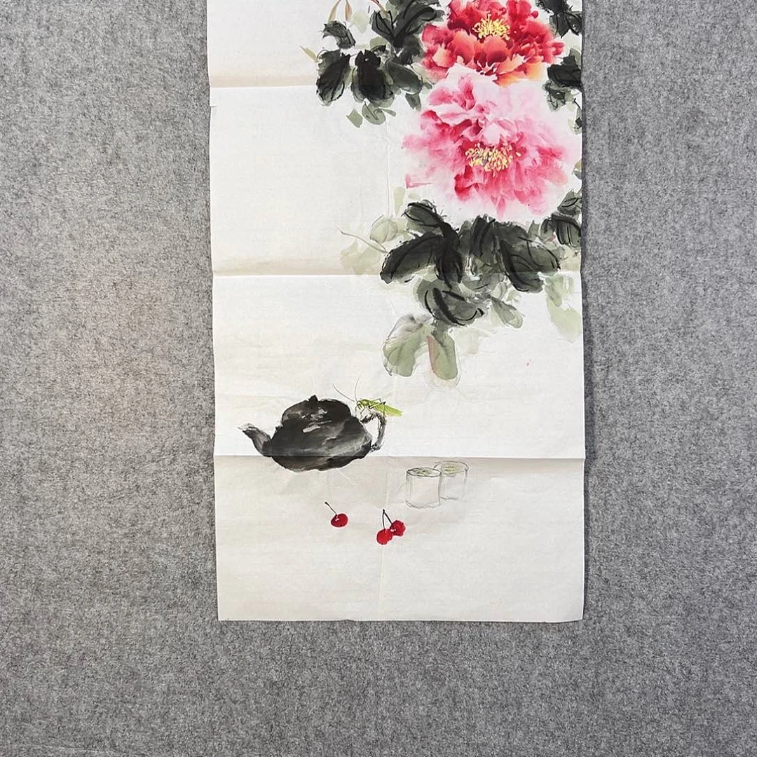 国画201 牡丹之花之叶的颜色与叶