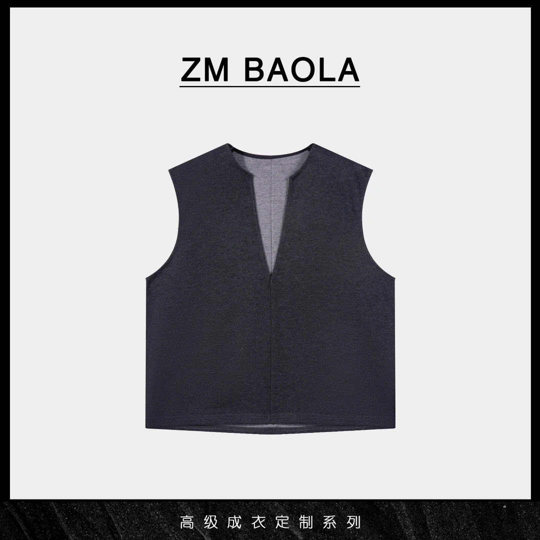 ZM BAOLA【回廊】简约格调V领无袖马甲上衣CTCW807-M2