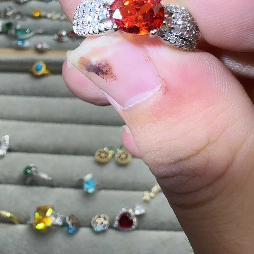 托帕石戒指银S925镶嵌