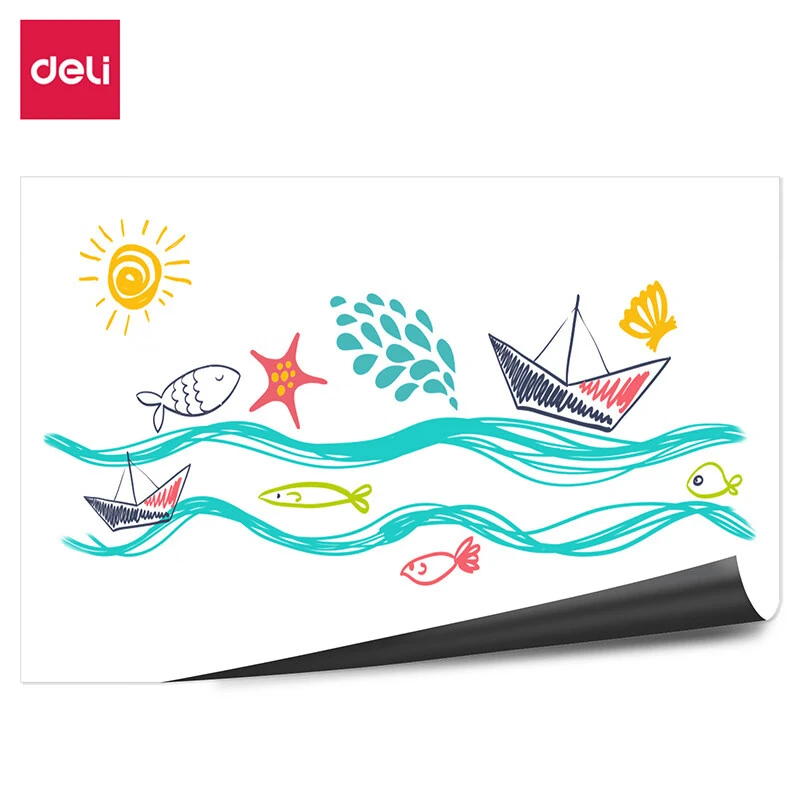 得力涂鸦软白板 磁性可移除双面胶软铁白板儿童画板