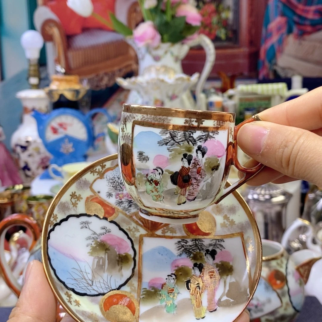 花**华瓷器欧瓷咖啡杯水晶杯