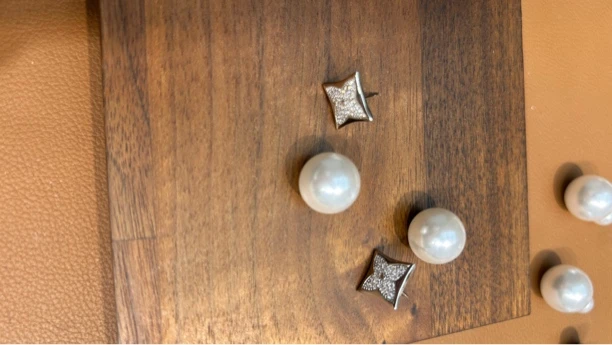 铜合金耳饰 3040 小灯泡四叶双戴款耳钉
