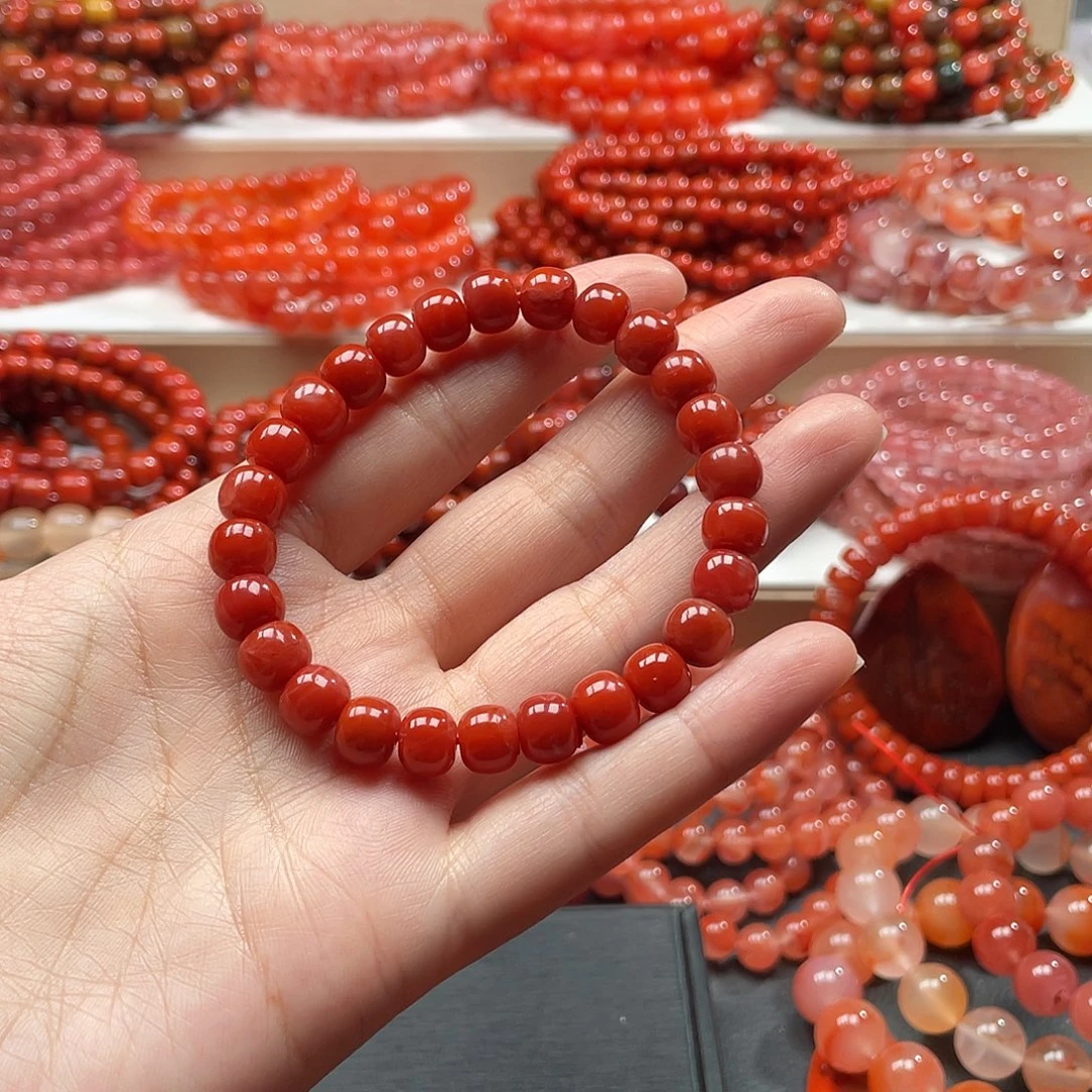 南红玛瑙未镶嵌手链