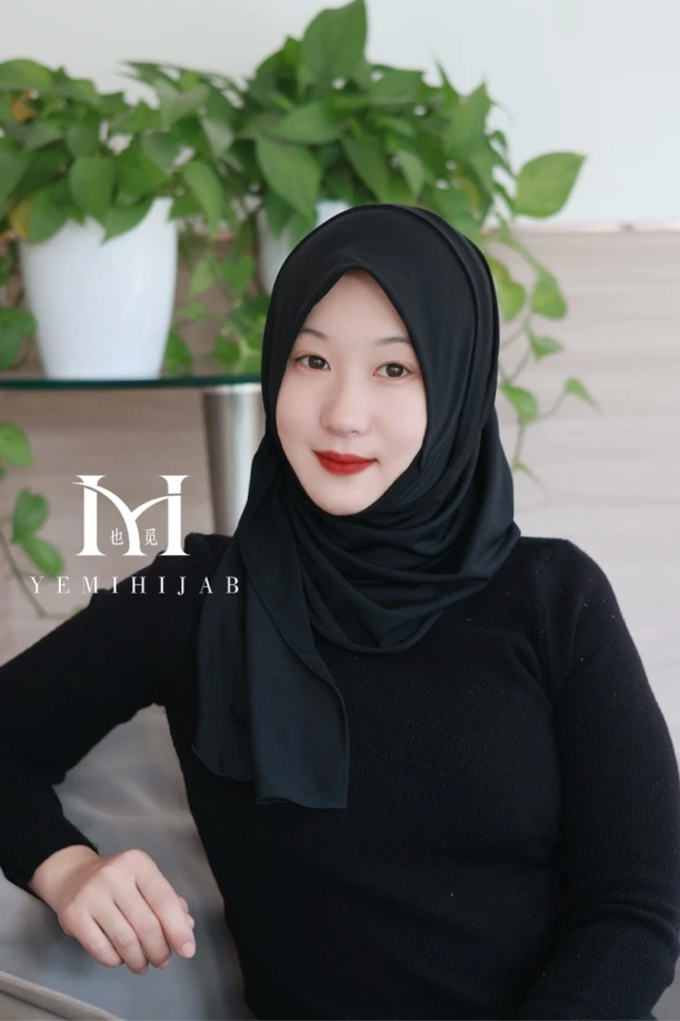 也觅春夏新款进口面料水晶麻绕巾套头巾回族纱巾防晒高品质简单