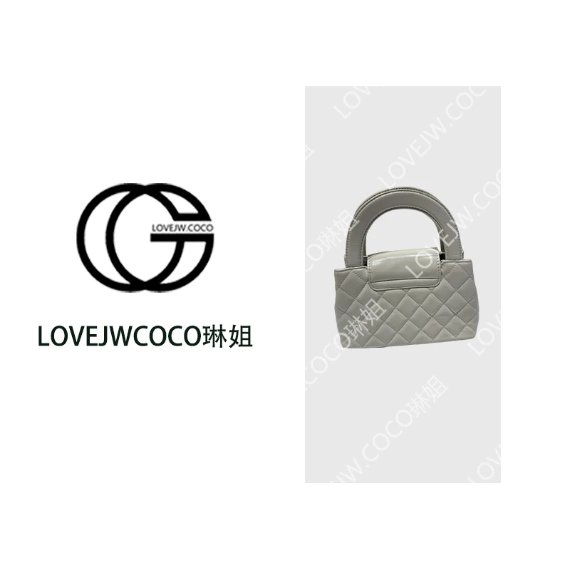 【LOVEJWCOCO】手工真皮包550265 k小双手提菱格白色
