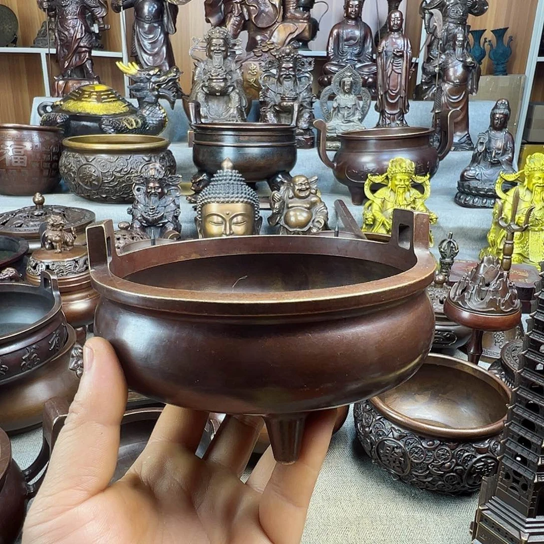 铜香炉家用风水摆件聚宝盆