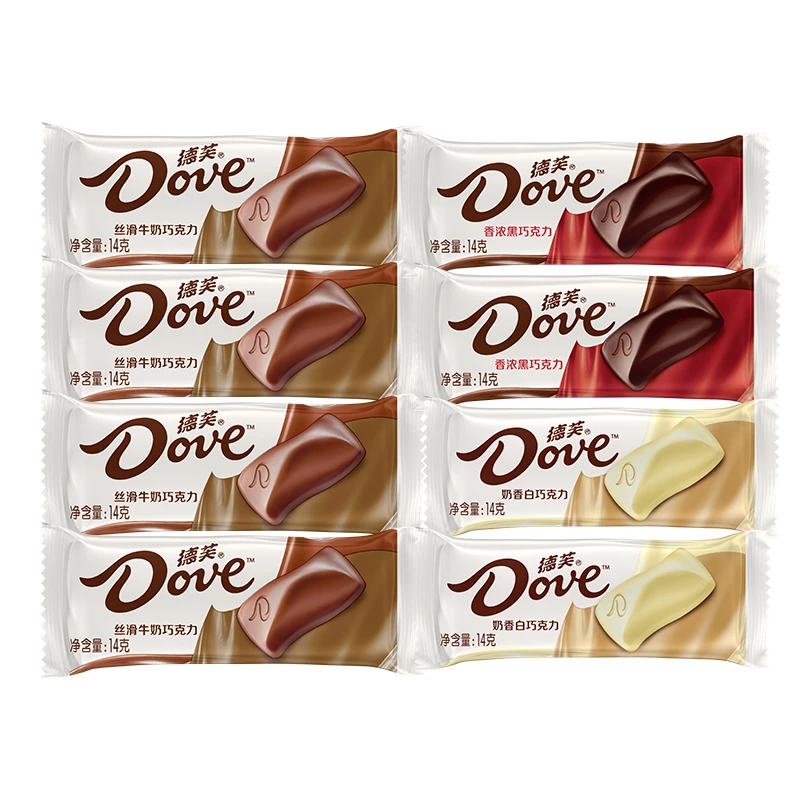 德芙排块巧克力什锦口味排块8条散装休闲解馋便携零食czg