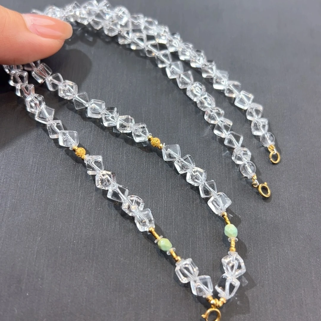 水晶手链18K金镶嵌项链