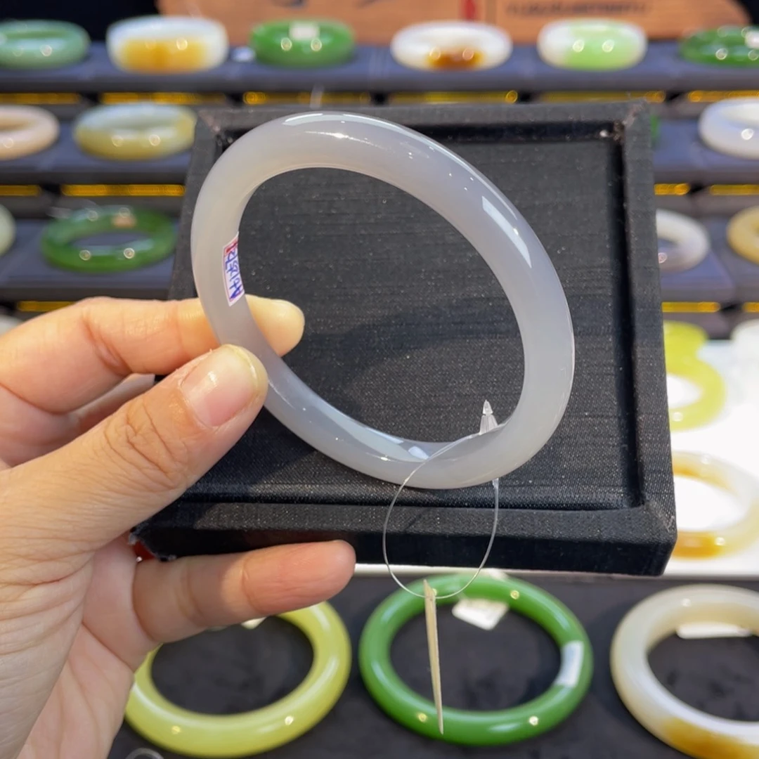 未镶嵌手镯和田玉-高冰仙紫56