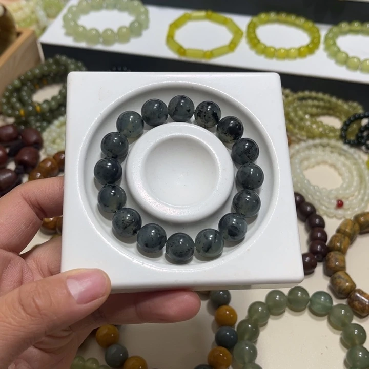 蛇纹石玉未镶嵌手链卡12