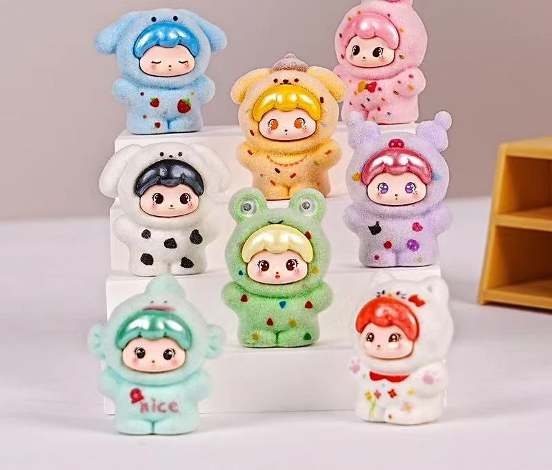 （直播拆）【许愿+对对碰】植绒三丽欧萌粒可爱微景观摆件