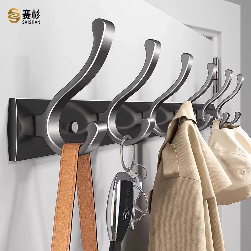 挂衣钩壁挂墙上门后挂衣架免打孔进门玄关粘贴排钩强力承重衣帽钩