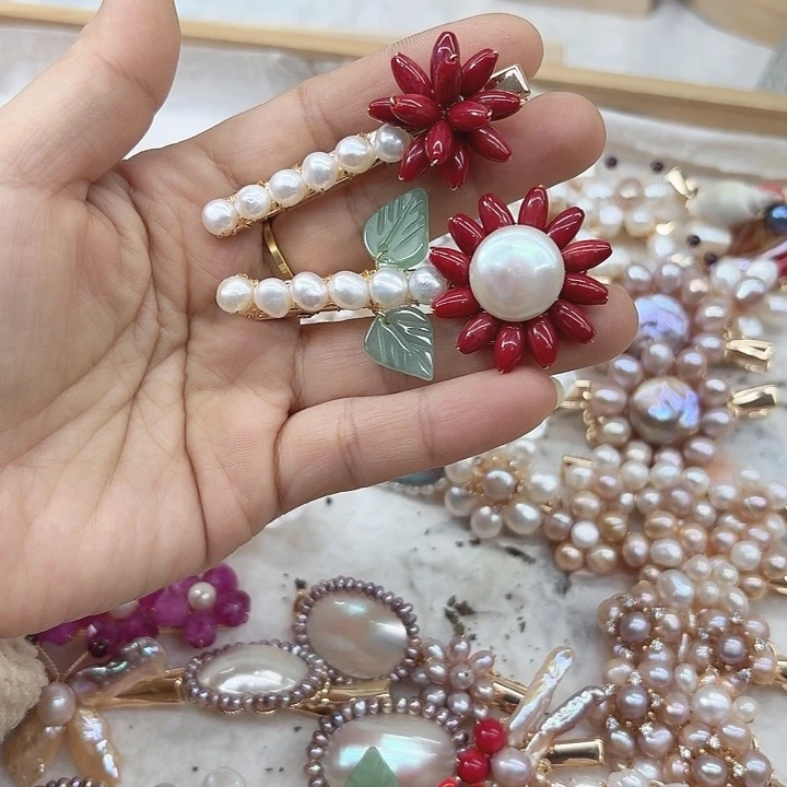 淡水珍珠发饰未镶嵌