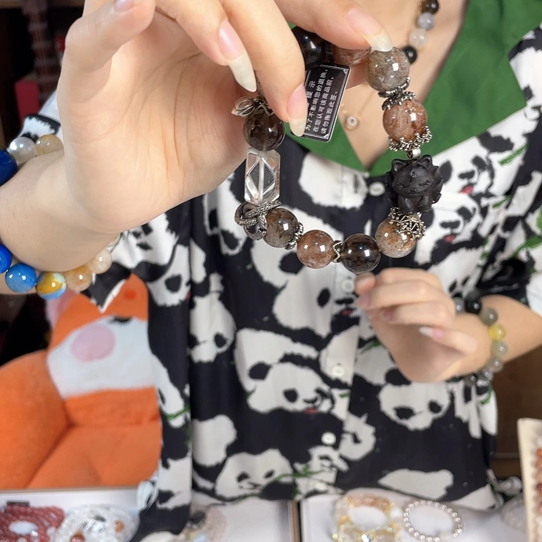 水晶手链银S925镀金镶嵌