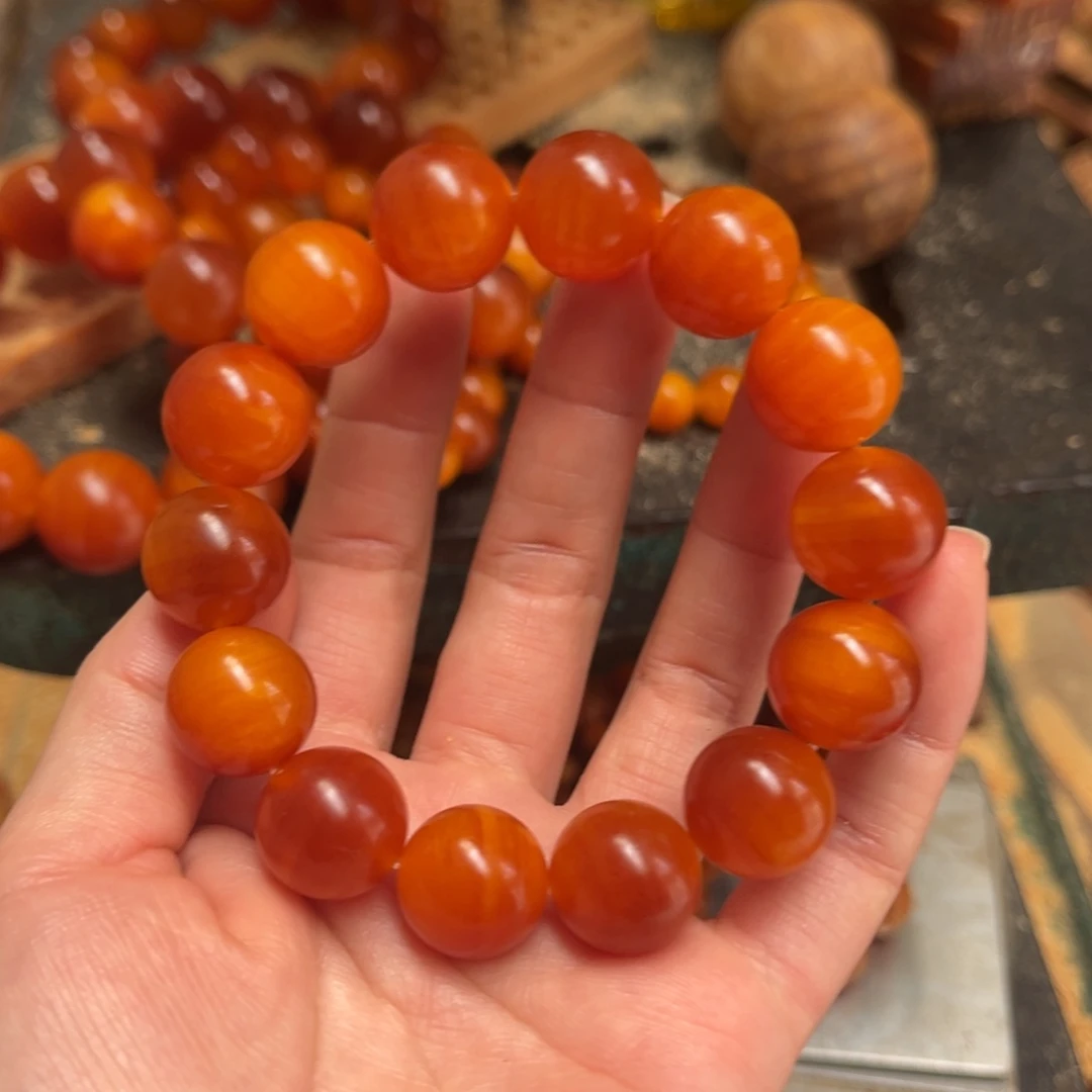 暖***东松木（琥珀木）手串/手链1.6包浆