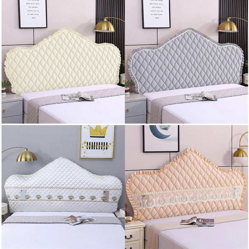 欧式床头罩欧版床头保护套半包欧式床头罩加厚弹力布夹棉防尘简约