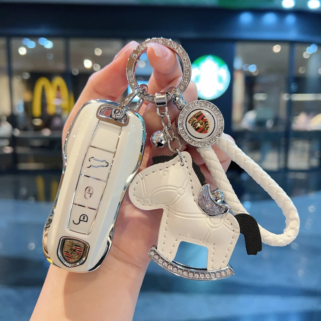 适用保时捷钥匙套卡宴Cayenne帕拉梅拉Macan911包718车钥匙壳扣女