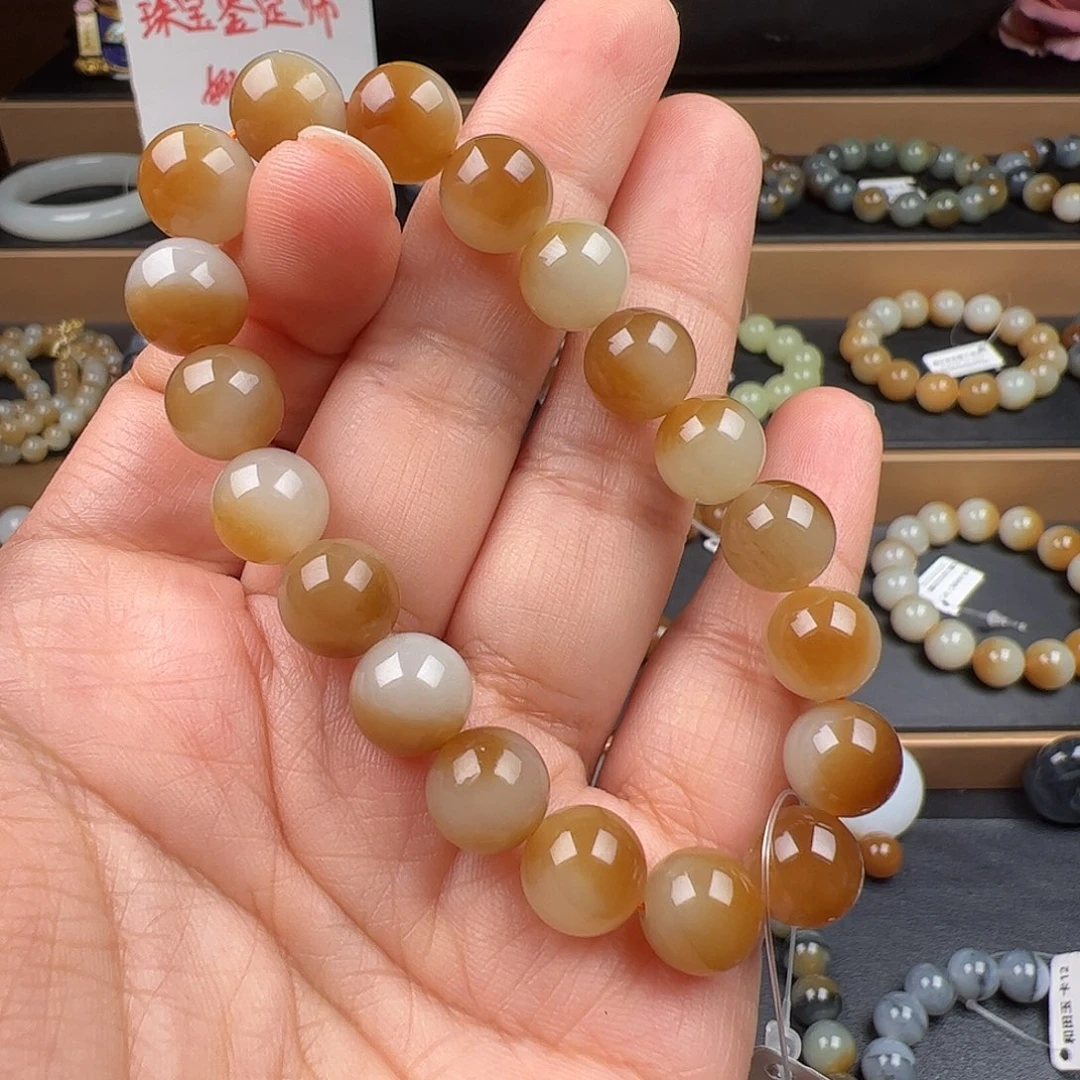 和田玉未镶嵌手链新疆且末金山糖白卡10